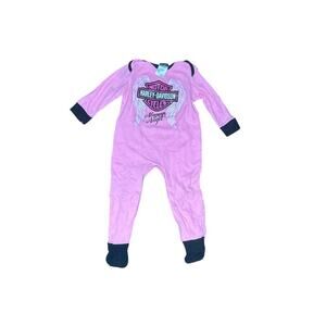 Harley-Davidson Baby Onesie Girls 9–12 Months Pink “Always an Angel”